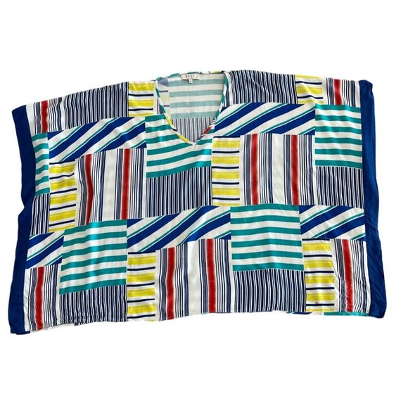 East Lifestyle Poncho Tunic Top Boxy Nautical‎ Sailing Chic Comfort Small Medium - Picture 2 of 9